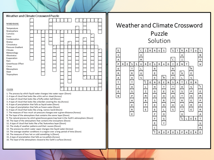 Weather and climate crossword puzzle