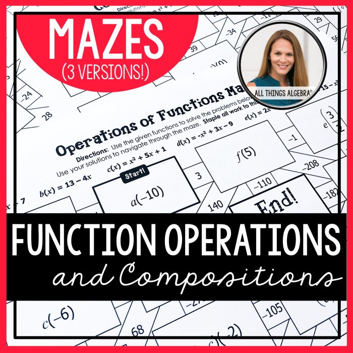 Operations and compositions of functions maze