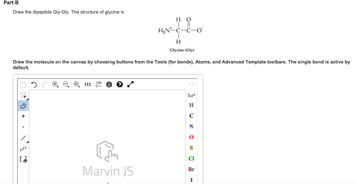 Draw the dipeptide gly-gly. the structure of glycine is